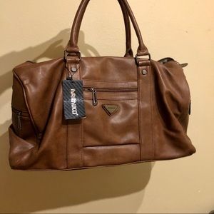 Brown Genuine Leather Duffle Bag
